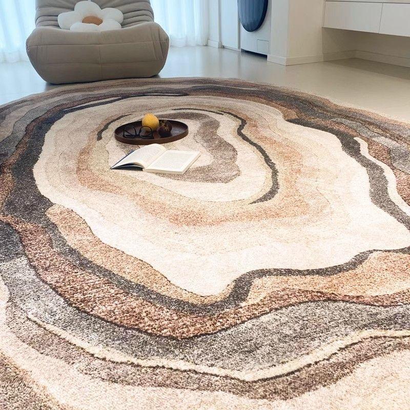 Thick Vintage Luxury Irregular Rug Unique Shape Carpet for Bedroom Living Room