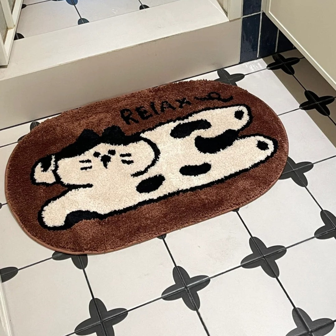 Cute Cartoon Animal Rug Absorbent Soft Carpet for Bedroom Bedside Living Area
