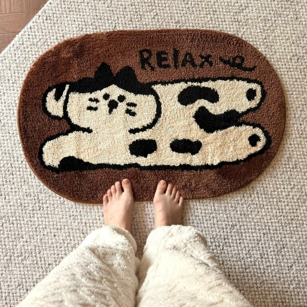 Cute Cartoon Animal Rug Absorbent Soft Carpet for Bedroom Bedside Living Area