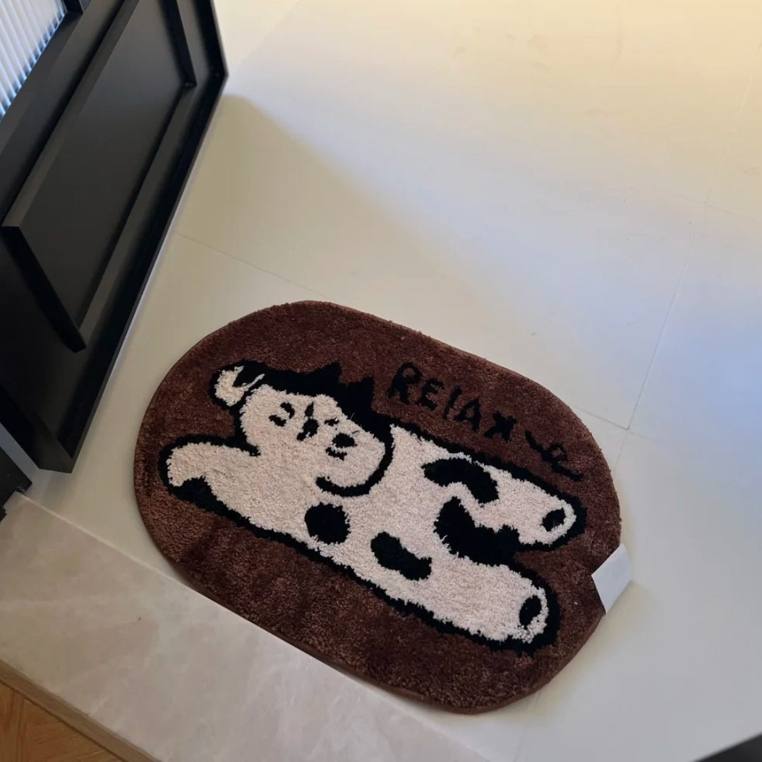 Cute Cartoon Animal Rug Absorbent Soft Carpet for Bedroom Bedside Living Area