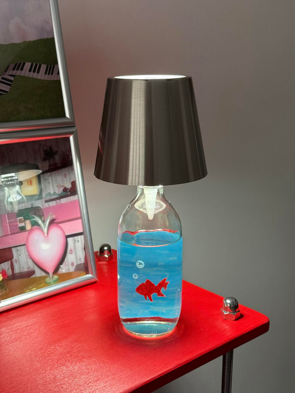 Desktop Creative Table Lamp with RGB Bottle Light Rechargeable Night Light