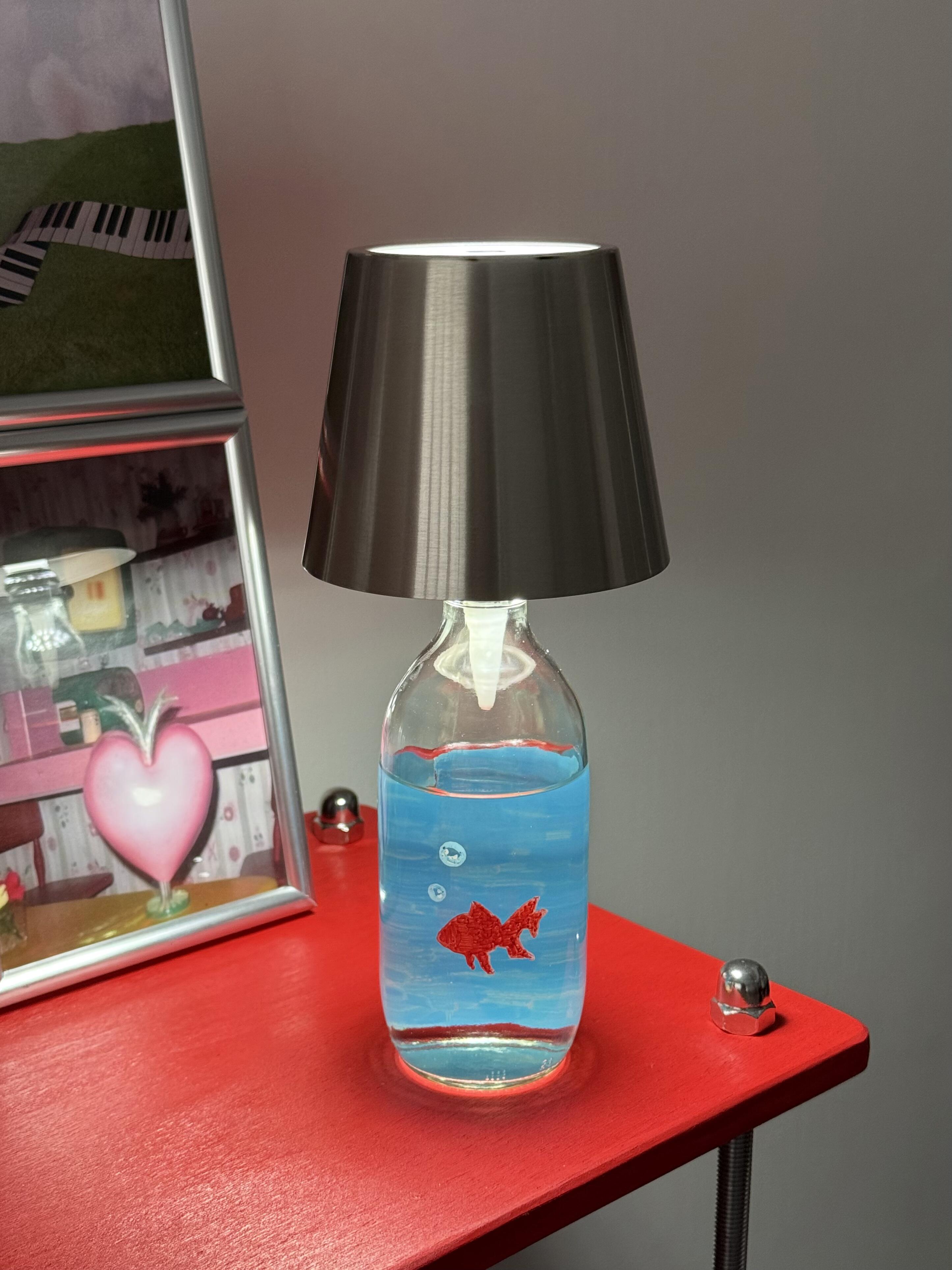 Desktop Creative Table Lamp with RGB Bottle Light Rechargeable Night Light