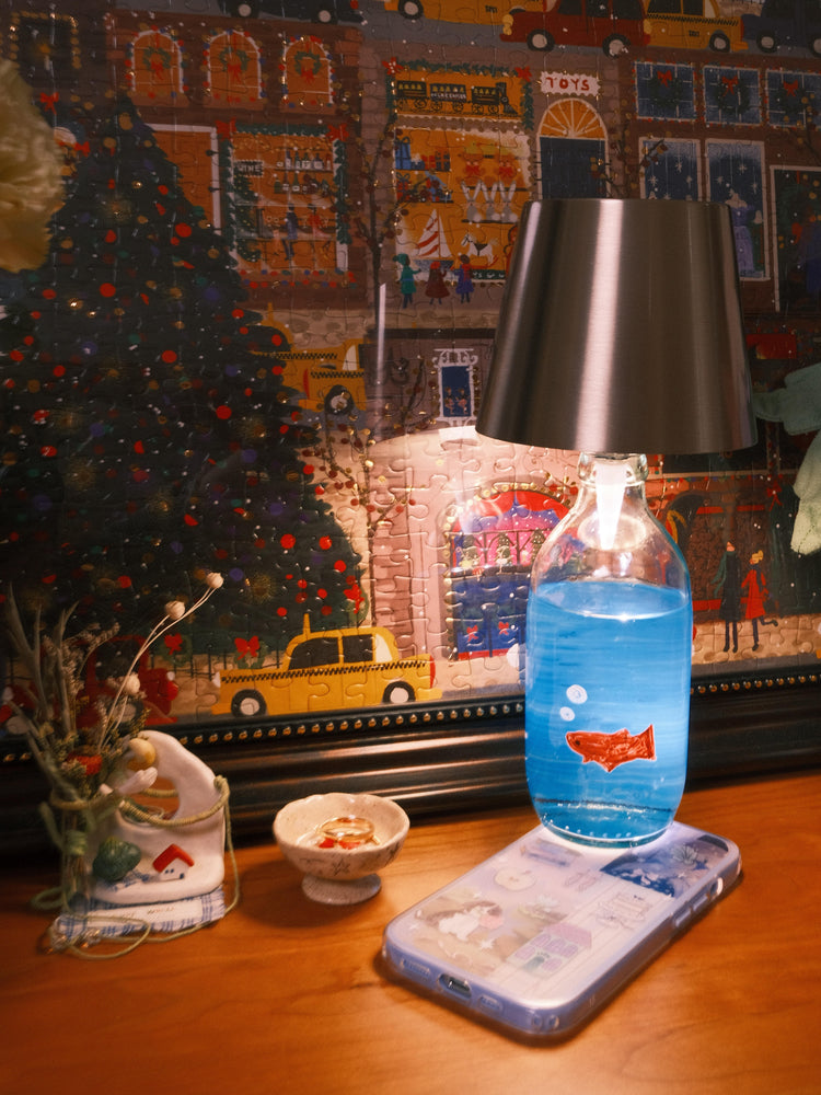 Desktop Creative Table Lamp with RGB Bottle Light Rechargeable Night Light