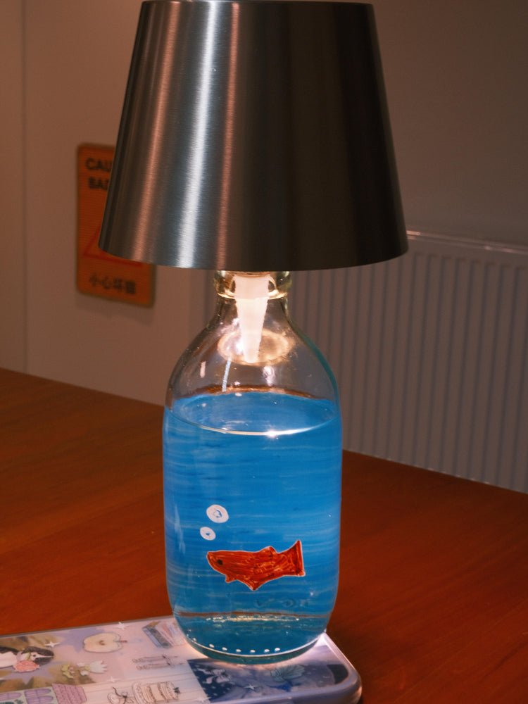 Desktop Creative Table Lamp with RGB Bottle Light Rechargeable Night Light