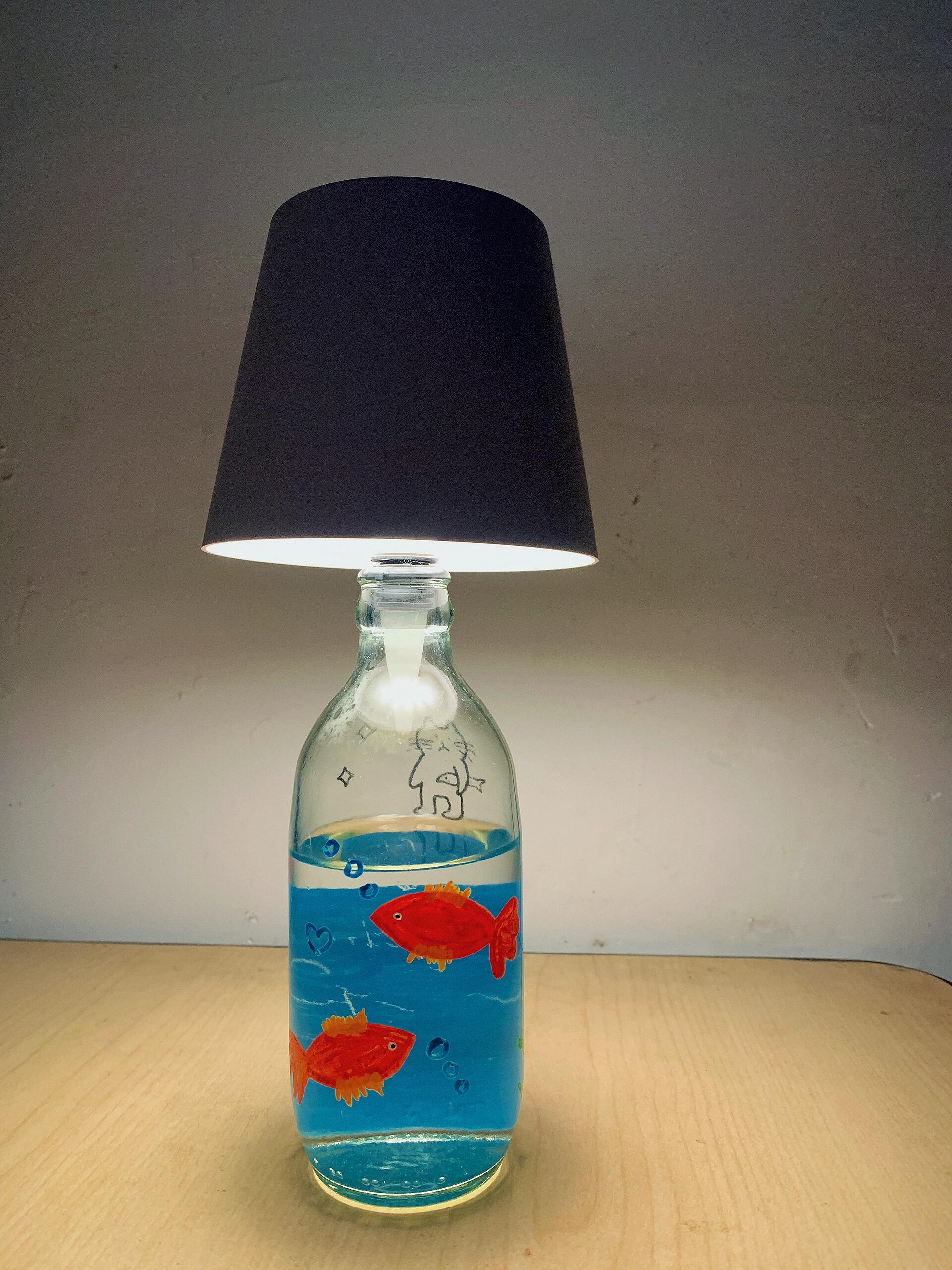 Desktop Creative Table Lamp with RGB Bottle Light Rechargeable Night Light