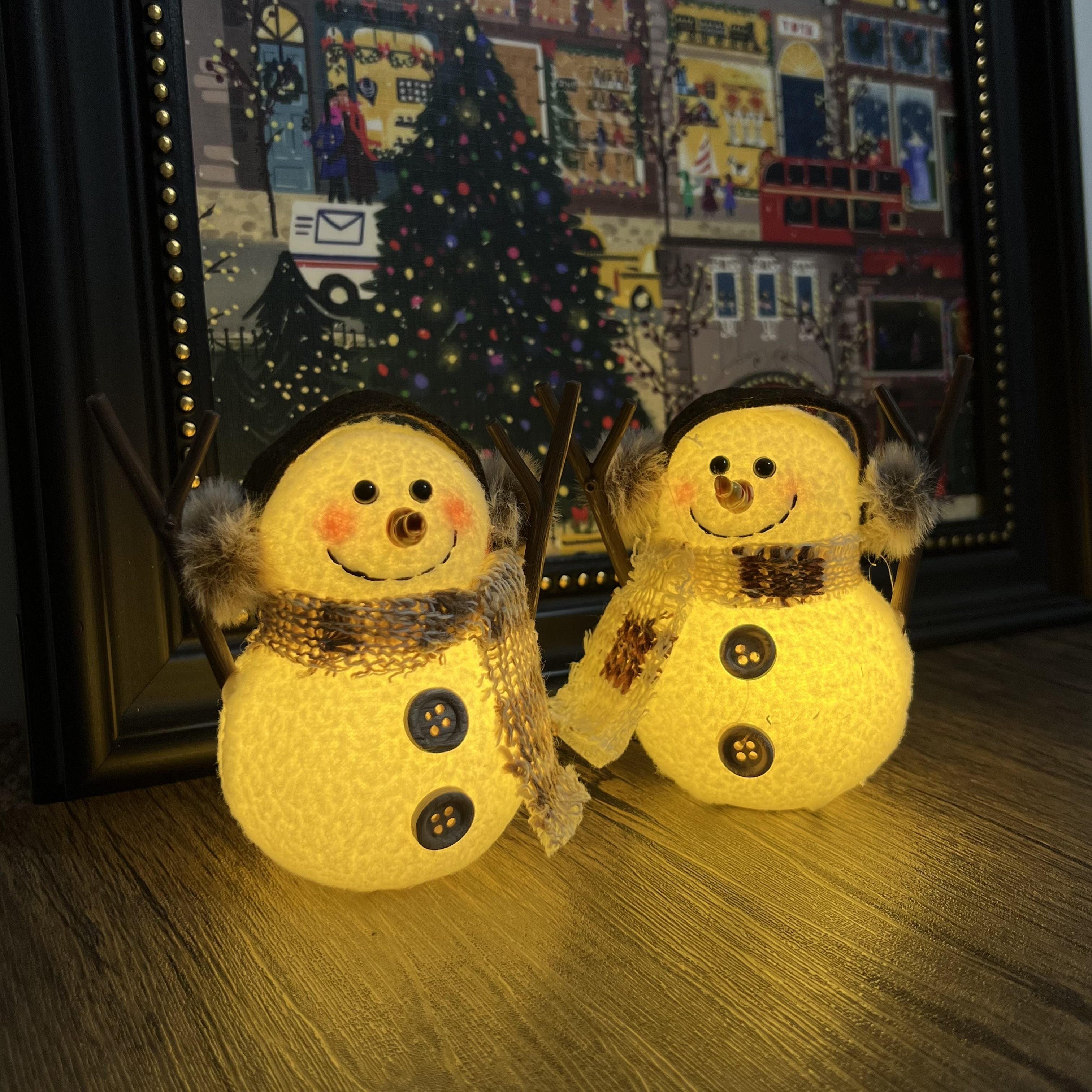Creative Christmas Snowman Desktop Decoration Glowing Holiday Ornament